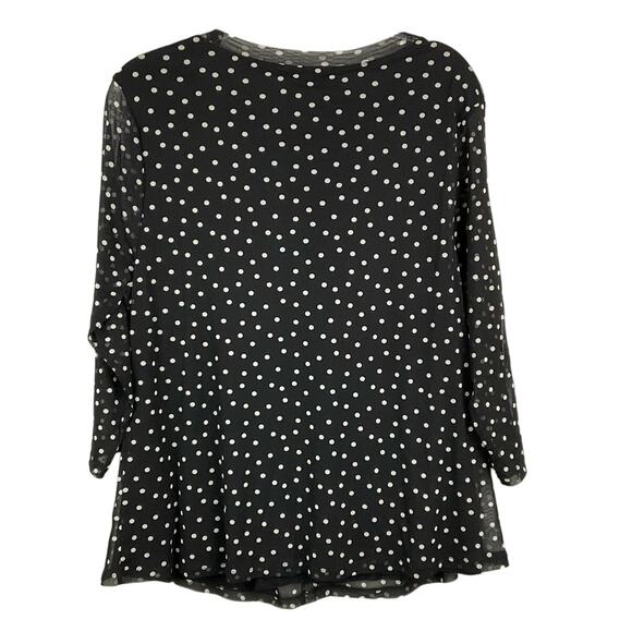 INC Concepts Black White Polka Dot Pullover 3/4 Sleeve Blouse Shirt Top 2X NWT - Picture 3 of 10
